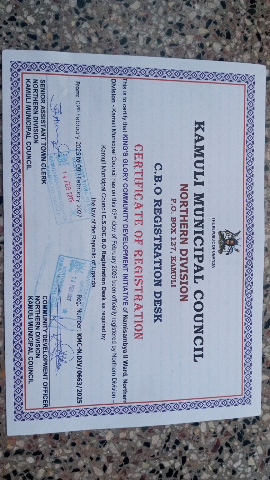KGCDI Certificate of Registration